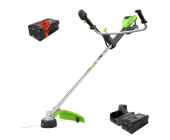 Аккумуляторный триммер GREENWORKS TB201H 82V (2112407UB) с 5 Ач аккумулятором и двойным зарядным устройством + 5 Ач аккумулятор в подарок