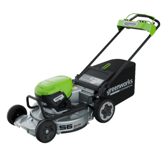 Самоходная газонокосилка Greenworks LM221S 82V 2519407U3Н (56 см) бесщеточная аккумуляторная с 8 Ач аккумулятором и быстрым зарядным устройством  + 8 Ач аккумулятор в подарок!