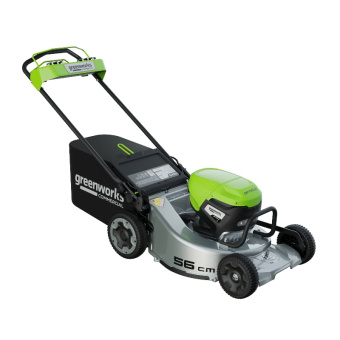 Самоходная газонокосилка Greenworks LM221S 82V 2519407U3Н (56 см) бесщеточная аккумуляторная с 8 Ач аккумулятором и быстрым зарядным устройством  + 8 Ач аккумулятор в подарок!