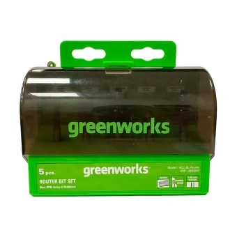 GREENWORKS Набор фрез Greenworks с хвостовиком (1/4") 6,35 мм (5 шт.) для кромочных фрезеров по дереву (2953207)