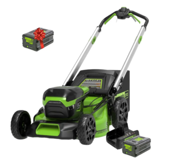 Аккумуляторная самоходная газонокосилка GREENWORKS GD60LM51SP (2514307UG) с 5 Ач аккумулятором и двойным зарядным устройством + 5 Ач аккумулятор в подарок!